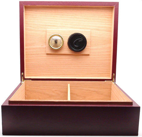 Desktop Leather Cigar Humidor Handcrafted - Authentic Full Grade Buffalo Hide Leather - Burgundy Desktop Leather Cigar Humidor Handcrafted - Authentic Full Grade Buffalo Hide Leather - Burgundy