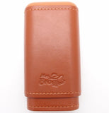 Spanish Cedar and Leather Robusto Cigar Case - Authentic Full Grade Buffalo Hide Leather