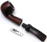 Mr. Brog Round Bent Tobacco Pipe - Model No: 31 Plum Brown Shades - Pear Wood Roots - Hand Made