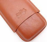 Fine Leather Cigar Case for 2 - Authentic Full Grade Buffalo Hide Leather - Bordo