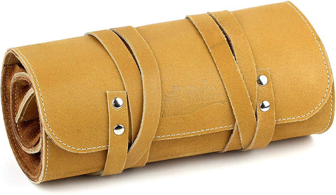 Mr. Brog Elegant Full Grain Leather Tobacco Pipe Pouch Rollup - (Large) - Tan Mr. Brog Elegant Full Grain Leather Tobacco Pipe Pouch Rollup - (Large) - Tan