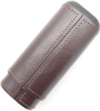 Grooved Robusto Leather Cigar Cases - Inside Cedar Wood Compartments - Authentic Full Grade Buffalo Hide Leather