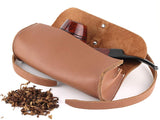 Mr. Brog Elegant Full Grain Leather Tobacco Pipe Pouch Rollup - (Small)