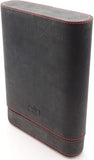 Travel Cigar Humidor Box Great Carry Along - Authentic Soft Cow Leather - Black