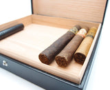 Mrs. Brog Travel Cigar Humidor Box Great Carry Along - Authentic Full Grade Buffalo Hide Leather - Black