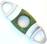 Dual Blade Guillotine Cigar Cutter - Wood & Stainless Steel (Multiple Colors)