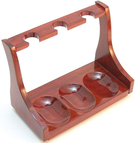 Tobacco Pipe Stand - 3 Pipe Rack - Sturdi Rose Wood Tobacco Pipe Stand - 3 Pipe Rack - Sturdi Rose Wood