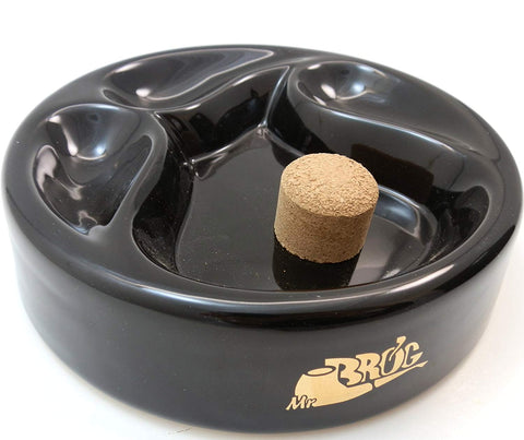 Mr. Brog Tobacco Pipe Ash Tray w Cork Knocker & 3 Pipe Stand Mr. Brog Tobacco Pipe Ash Tray w Cork Knocker & 3 Pipe Stand