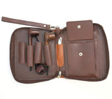 Sheep Napa Leather Tobacco Pipe Pouch Combo - Four Pipes and Tobacco Pouch & Tool Pockets