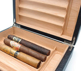Full Grade Leather Spanish Cedar Wood Desktop Leather Cigar Humidor