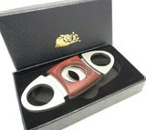 Mrs. Brog Guillotine Cigar Cutter - Mahogany Wood & Stainless Steel