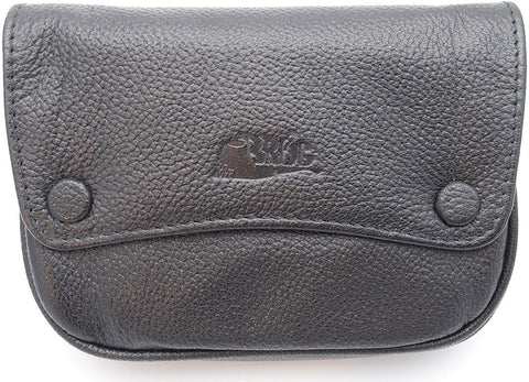 Pipe Tobacco Leather Pouch - Authentic Full Grade Leather - Black Pipe Tobacco Leather Pouch - Authentic Full Grade Leather - Black