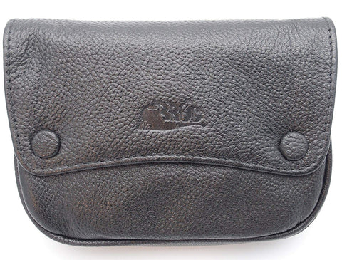 Pipe Tobacco Leather Pouch - Authentic Full Grade Cow Leather - Black Pipe Tobacco Leather Pouch - Authentic Full Grade Cow Leather - Black