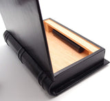 Travel Cigar Humidor Box Great Carry Along - Authentic Full Grade Buffalo Hide Leather - Black