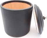 Soft Leather Pipe Tobacco Jar - Authentic Full Grade Cow Leather - Black