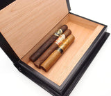 Travel Cigar Humidor Box Great Carry Along - Authentic Full Grade Buffalo Hide Leather - Black