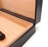 Mrs. Brog Travel Cigar Humidor Box Great Carry Along - Authentic Full Grade Buffalo Hide Leather - Black