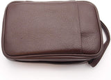 Tobacco Pipe Leather Case - 4 Pipes - Authentic Full Grade Leather - Black