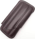 Leather Cigar Case for 3 - Authentic Full Grade Buffalo Hide Leather