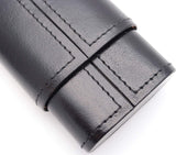 Cigar Carrying Cases - (Robusto) - Authentic Full Grade Buffalo Hide Leather - Black