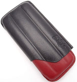 Leather Cigar Case for 3 - Authentic Full Grade Buffalo Hide Leather