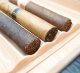 Full Grade Leather Spanish Cedar Wood Desktop Leather Cigar Humidor