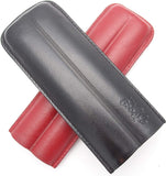 Leather Cigar Case for 2 - Authentic Full Grade Buffalo Hide Leather