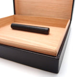 Mrs. Brog Travel Cigar Humidor Box Great Carry Along - Authentic Full Grade Buffalo Hide Leather - Black