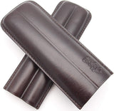 Leather Cigar Case for 2 - Authentic Full Grade Buffalo Hide Leather