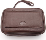 Tobacco Pipe Leather Case - 4 Pipes - Authentic Full Grade Leather - Black