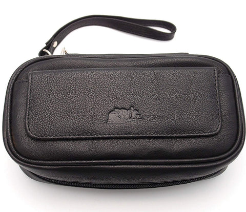 Tobacco Pipe Leather Case - 3 Pipes - Authentic Full Grade Leather Tobacco Pipe Leather Case - 3 Pipes - Authentic Full Grade Leather