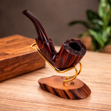 Grey Oak Tobacco Pipe Stand - Flexible Angle for all Shapes and Sizes - For Single Pipe