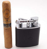 Mrs. Brog Huge Table Top Cigar Lighter - Black Leather - Twin Torch Flame