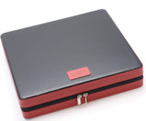 Travel Cigar Humidor Box Great Carry Along - Authentic Soft Cow Leather - Black+Tan