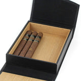 Mrs. Brog Elegant Full Grain Leather Cigar Humidor Travel Case - Black