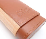 Spanish Cedar & Leather Robusto Cigar Case - Authentic Full Grade Buffalo Hide Leather