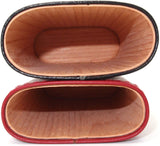 Spanish Cedar and Leather Robusto Cigar Case - Authentic Full Grade Buffalo Hide Leather