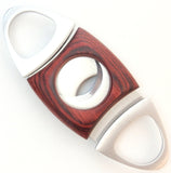 Dual Blade Guillotine Cigar Cutter - Wood & Stainless Steel (Multiple Colors)