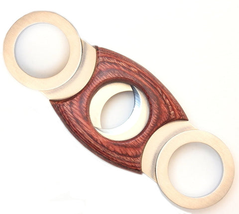 Dual Blades Guillotine Cigar Cutter - Wood & Stainless Steel