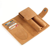 Leather Cigar Purse Travel Case - Credi Card Slots, Cutter & Tube Slots - Diesel Leather - [Tan]