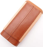 Spanish Cedar & Leather Robusto Cigar Case - Authentic Full Grade Buffalo Hide Leather