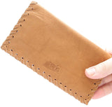 Tobacco Pouch - Authentic Calf Antique Leather - Tan