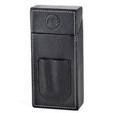 Mrs. Brog Elegant Full Grain Leather Cigar Humidor Compact Case - Travel Box - Black