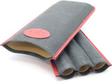 Buffalo Hide Leather Cigar Case for 3 with Soft Matte Finish