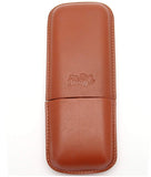 Leather Cigar Case for 3 - Authentic Full Grade Buffalo Hide Leather