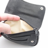 Pipe Tobacco Leather Pouch - Authentic Full Grade Cow Leather - Black