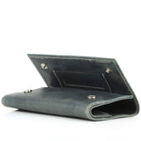 Pipe Tobacco Pouch with White Stitch - Diesel Leather - [Slate Black]