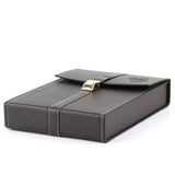 Mrs. Brog Elegant Full Grain Leather Cigar Humidor Travel Case - Black