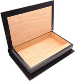 Travel Cigar Humidor Box Great Carry Along - Authentic Full Grade Buffalo Hide Leather - Black