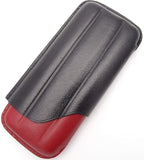 Leather Cigar Case for 3 - Authentic Full Grade Buffalo Hide Leather